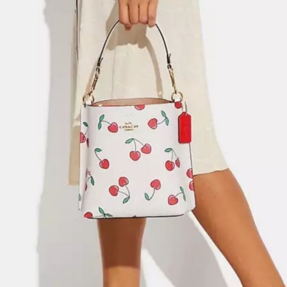 Coach CHERRY MOLLIE Bucket CHALK MULTI Purse Handbag Crossbody NWT NEW Bag Gift - Picture 4 of 14